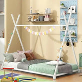 Bellemave® Twin Size Montessori Triangle Metal Floor Bed - Bellemave