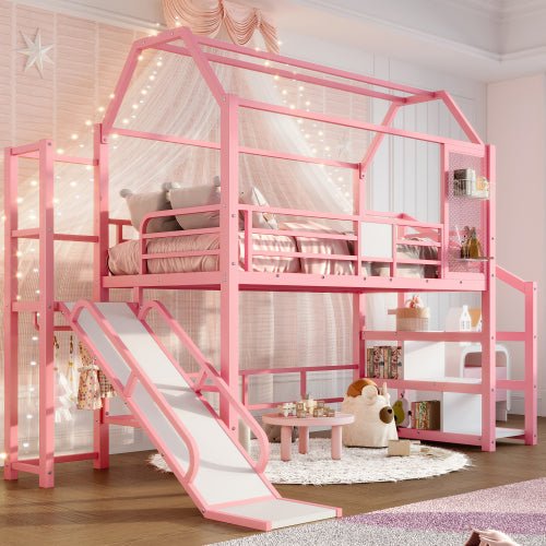 House Loft Bed with Slide: Safety, Fun & Storage | Dreamy Kids Room - Bellemave