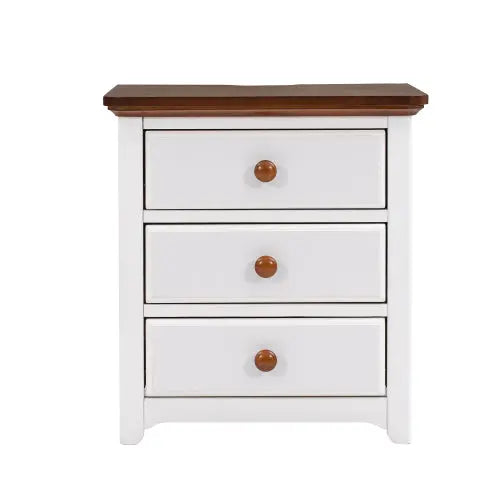 Bellemave Wooden Nightstand with USB Charging Ports and 3 Drawers Bellemave