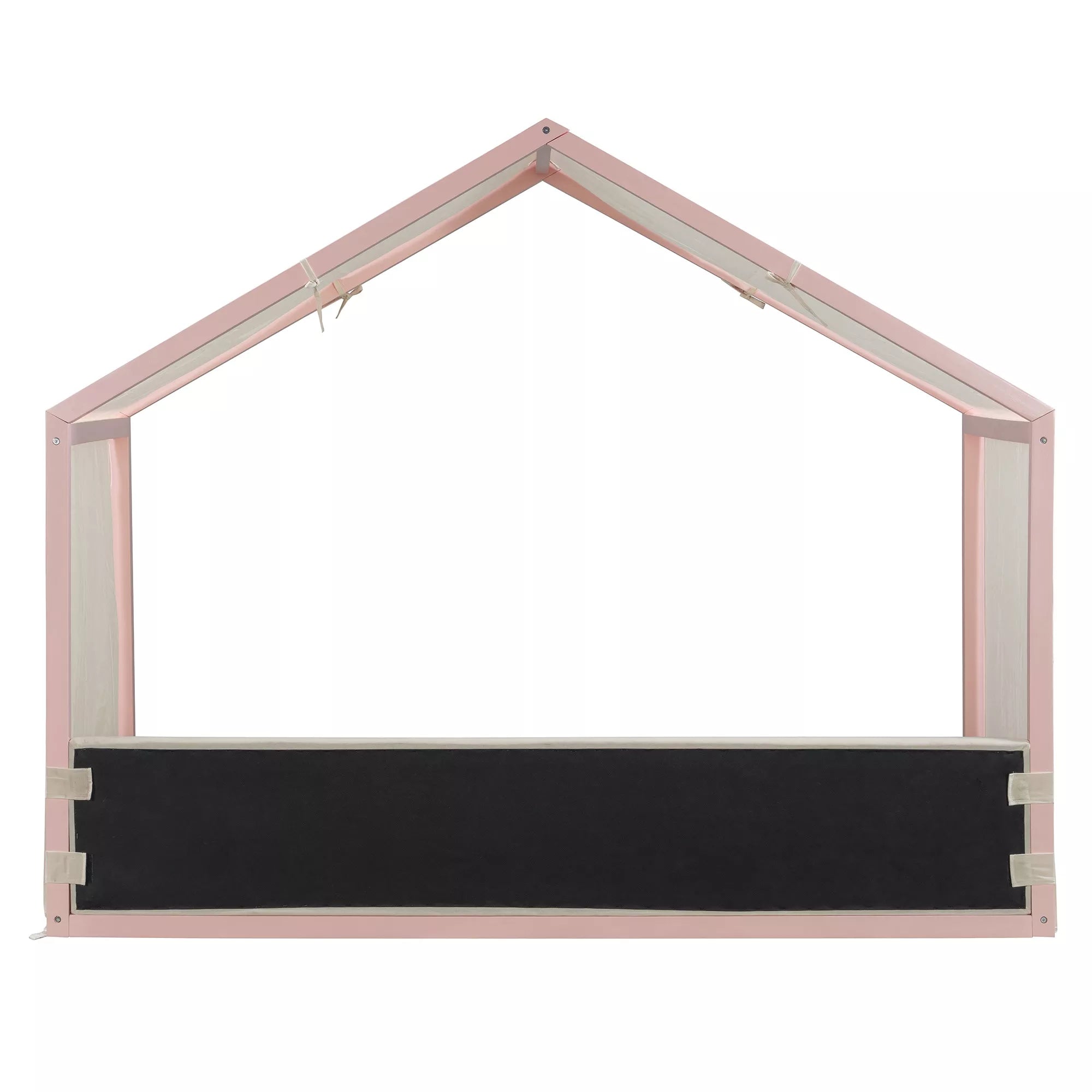 twin canopy bed with velvet upholstered side panels
