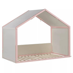 modern twin size canopy bed with platform frame