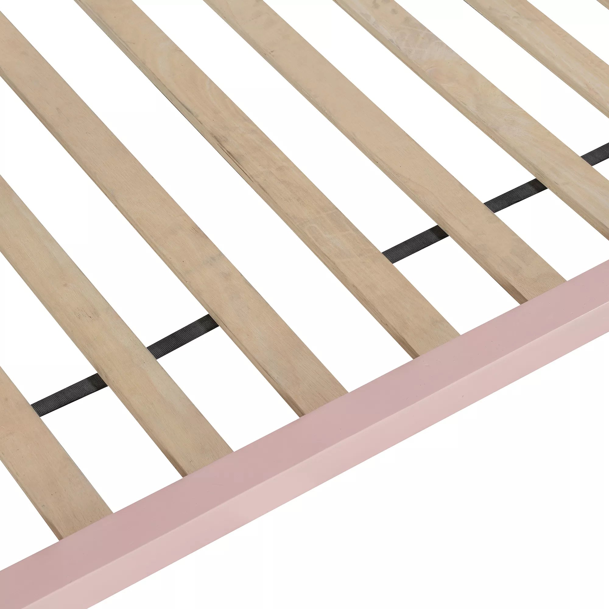 platform canopy bed frame with wooden slats