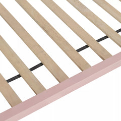 platform canopy bed frame with wooden slats