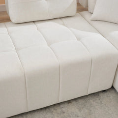 Bellemave® 91.73" L-shaped Sectional Sofa Couch with 2 Stools and 2 Lumbar Pillows Bellemave®