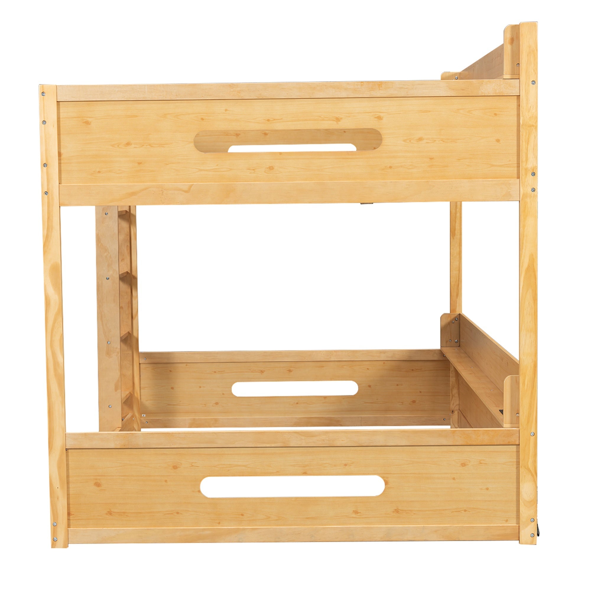 Bellemave® Queen Over Queen Bunk Bed with Storage Shelves, Plug Outlets, USB Ports & Guardrails Bellemave®