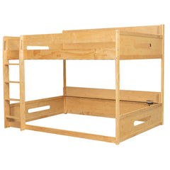 Bellemave® Queen Over Queen Bunk Bed with Storage Shelves, Plug Outlets, USB Ports & Guardrails Bellemave®