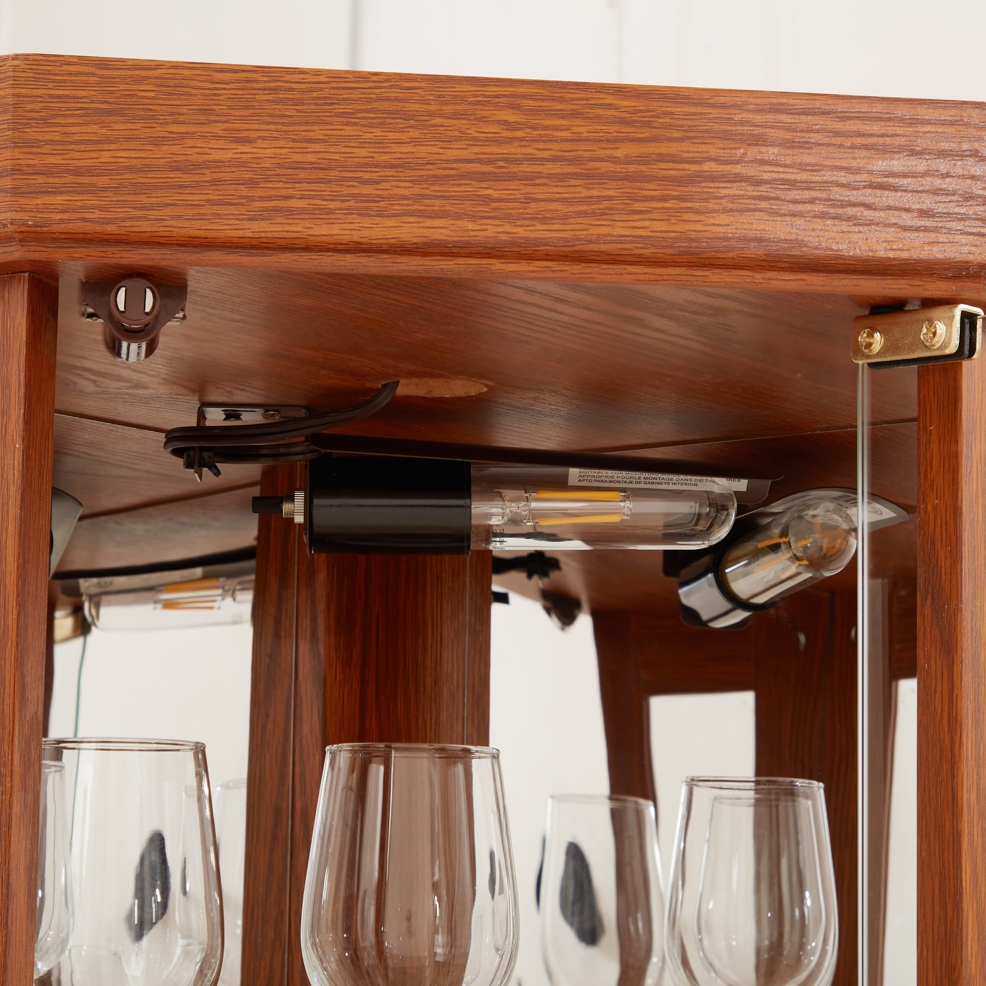 Bellemave® Corner Curio Cabinet with Tempered Glass Doors and Adjustable Shelves, Wine Bar China Cabinet for Living Room Liquor Storage Bellemave®
