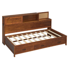 Bellemave® Wooden Daybed with 3 Storage Drawers, Sockets and USB Ports