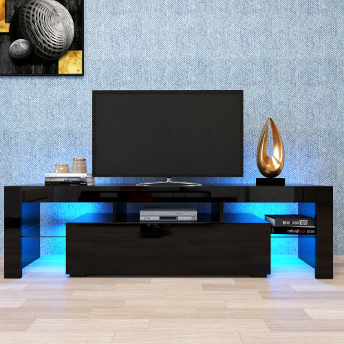 Bellemave® LED TV Stand for Living Room, Modern Entertainment Center with RGB Lights