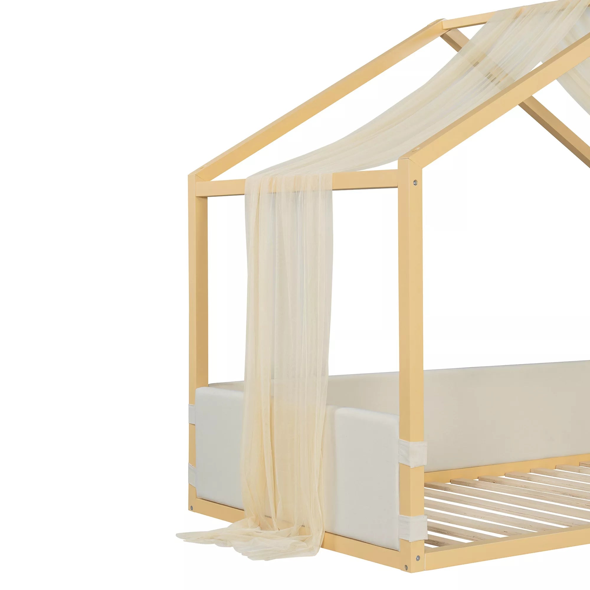 canopy bed frame with breathable gauze canopy
