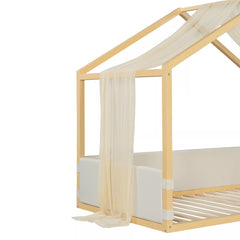 canopy bed frame with breathable gauze canopy