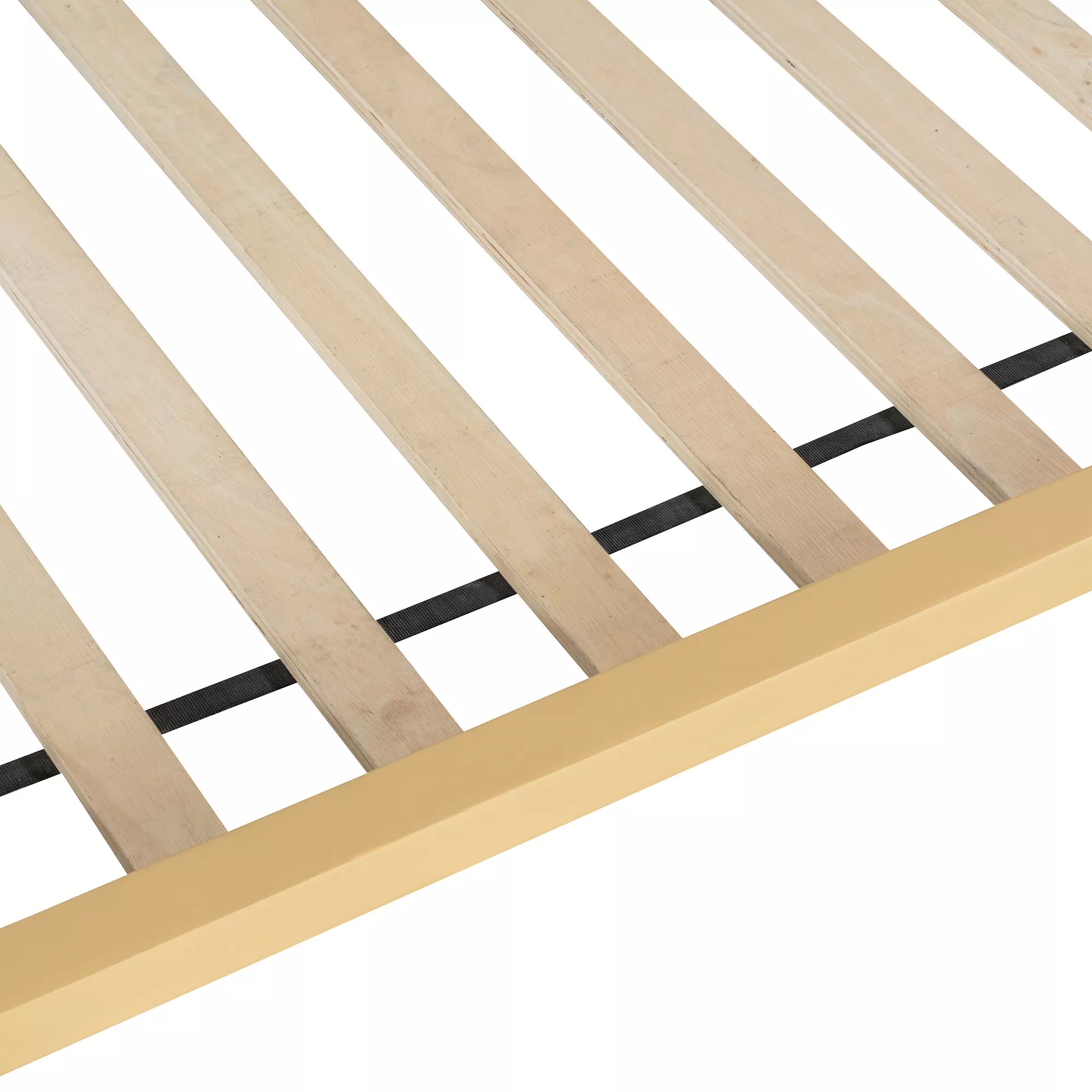 platform canopy bed frame with wooden slats