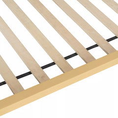 platform canopy bed frame with wooden slats