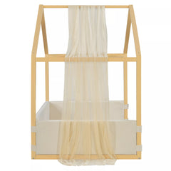 twin size canopy bed with platform frame design