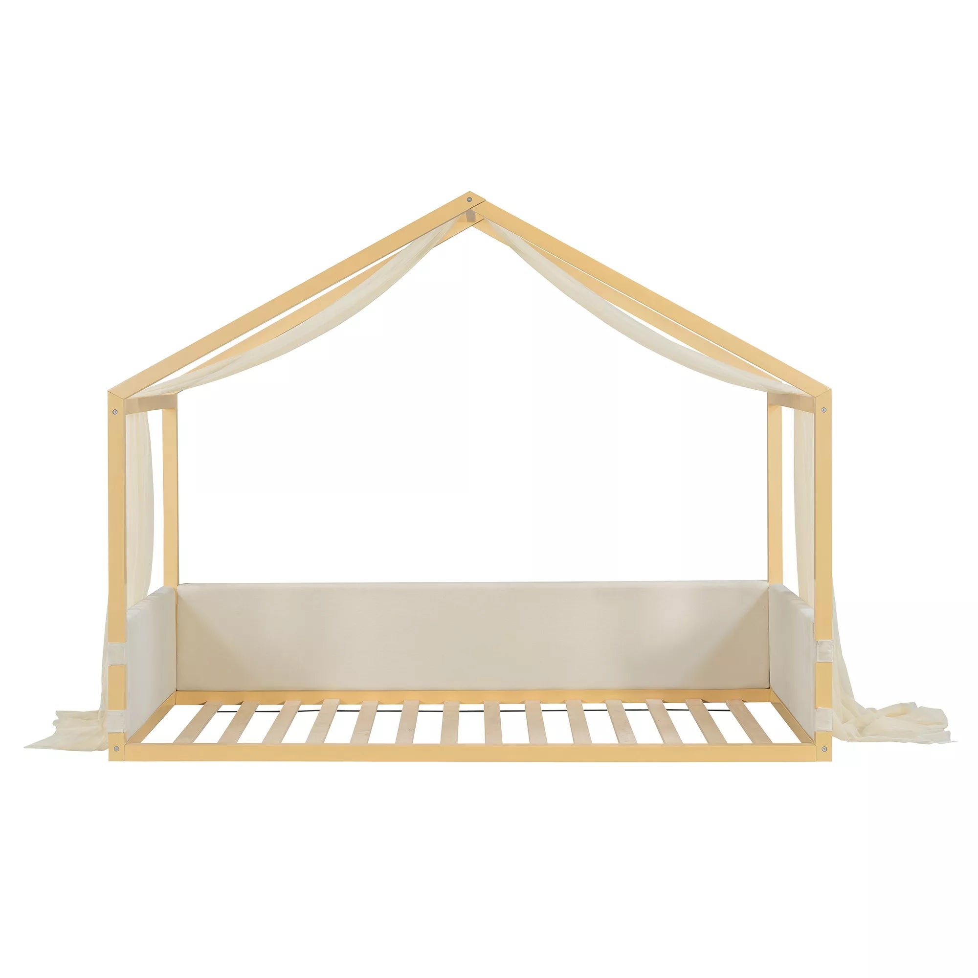 twin size canopy bed with gauze canopy top