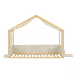 twin size canopy bed with gauze canopy top