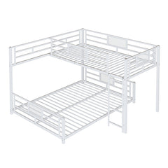 Bellemave® Twin over Full L-shaped Metal Bunk Bed