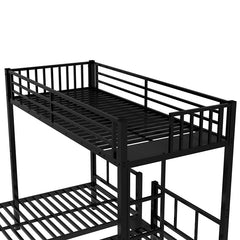 Bellemave® Twin XL/Twin over Twin & Twin Metal Triple Bunk Bed for 3