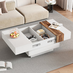 Bellemave® Square Coffee Table with Sliding Table Top with Hidden Storage Compartment