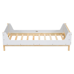 Bellemave® Twin Size Platform Bed with Headboard, Footboard, Safeguards Bellemave®