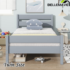 Bellemave® Twin Size Platform Bed with Headboard and Footboard