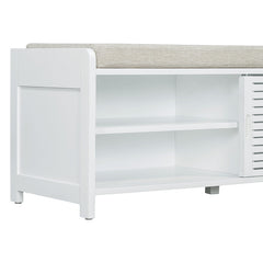 Bellemave® Distressed Shutter Storage Bench with Acacia Veneer