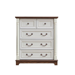 Bellemave® Farmhouse Style 5 Drawer Dresser Chest with Base