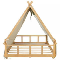 Bellemave® Tent House Bed with Skylight and Lights, Kids Canopy House Bed with Deer Antler Design