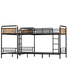 Bellemave® Twin Size Heavy Duty Metal Bunk Bed, Detachable Triple Bunk Bed, Can Be Divided Into 3 Twin Size Beds