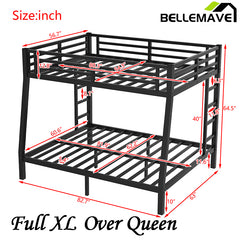 Bellemave® Full XL over Queen Metal Bunk Bed