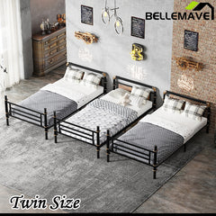 Bellemave® Twin Size Heavy Duty Metal Bunk Bed, Detachable Triple Bunk Bed, Can Be Divided Into 3 Twin Size Beds