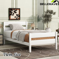 Bellemave® Twin Size Platform Bed with Headboard and Footboard