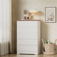 Bellemave® Modern 5 Drawers Dresser with Drawers Hidden handle Design