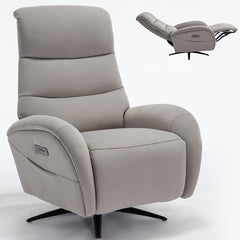 Bellemave® Dual Motor 270° Swivel Power Recliner Chair With Heavy Duty Motion Mechanism, USB and Type-C Charging Ports.