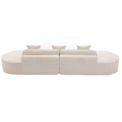 Bellemave® 130.5" Modern Curved Combination Sofa with 3 Pillows