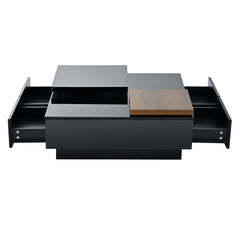 Bellemave® Movable Top Coffee Table with High Gloss finish, 4 Hidden Storage Drawers