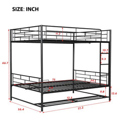 Bellemave® Metal Bunk Bed with Shelf and Guardrails Bellemave®