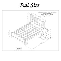 Bellemave® Platform Bed with a Nightstand,with Headboard and Footboard