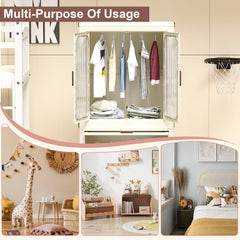 Bellemave® Portable Wardrobe Closet Storage Organizer with 4 Cubes & Hanging Rod,10 Pcs hangers