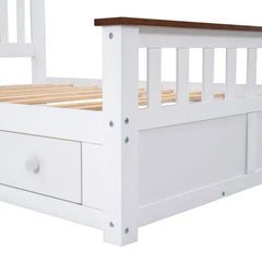 Bellemave Full Size Wood Platform Bed with Two Drawers and Wooden Slat Support Bellemave