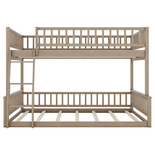 Bellemave® Full XL over Queen Bunk Bed with Ladder and Guardrails Bellemave®