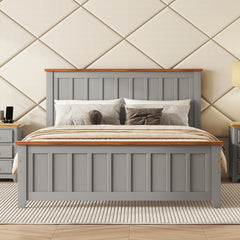 Bellemave® Wood Platform Bed with Rectangular Headboard