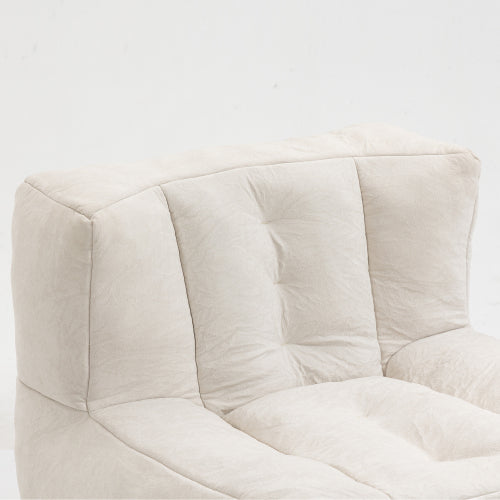 Bellemave Fluffy Bean Bag Chair with Memory Foam and ottoman