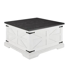 Bellemave® Barn design Center Table with Hinged Lift Top and Large Hidden Storage Compartment Bellemave®