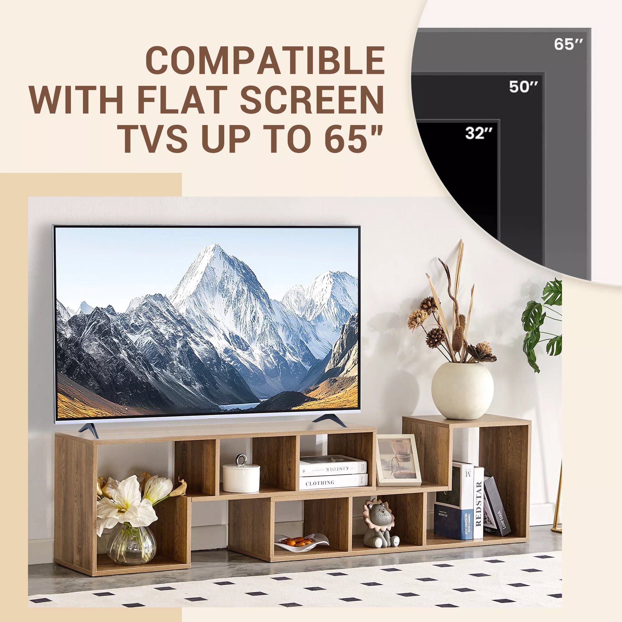 Bellemave® 2 Pieces Cube TV Stand,Free Combination Gaming Entertainment Center Media Stand,Open Storage Bookcase Shelf for Living Room,2 Shelf Bookcase L-Shaped TV Console Stand Bellemave®