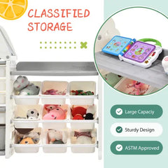 Bellemave Nursery Organizer Kids Furniture Set Toy Storage Cabinet Unit with HDPE Shelf and Bins Bellemave