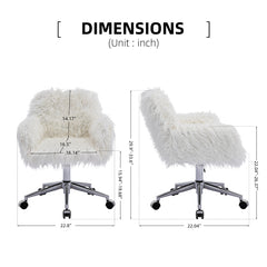 Bellemave® Modern Faux Fur Home Office Chair, Swivel, Height Adjustable