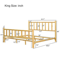 Bellemave® Rustic Style Pure Solid Pine Cylinder Construction Bed