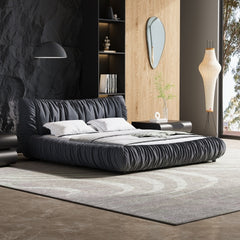 Bellemave® King Size Luxury Upholstered Platform Bed with Removable Cushion and Solid Wood Frame