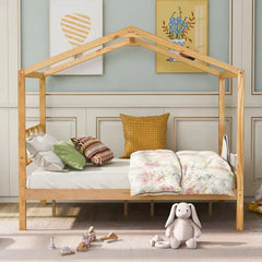 Bellemave® Wood House Bed with Storage Space